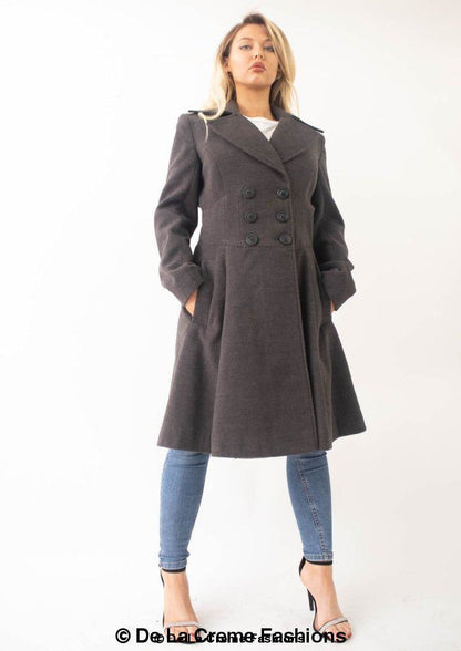 Kirsty Slim Fit A-Line Coat Jackets & Coats LoveAdora