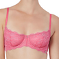 Elegant lace demi cup bra in vibrant pink hue