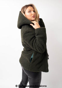 Lauren Zip Up Hooded Borg Teddy Jacket Jackets & Coats LoveAdora