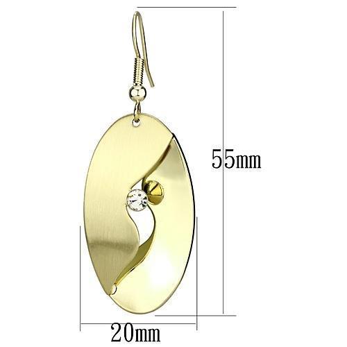 LO2744 - Matte Gold & Gold Iron Earrings with Top Grade Crystal  in