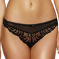 Felina Lana sheer low rise thong, featuring delicate black lace trim and subtle sheer panels for a touch of allure.