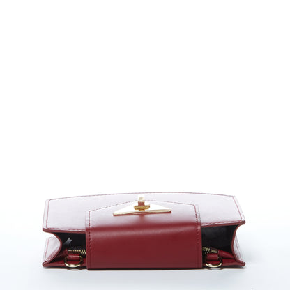 Mary Small Crossbody Leather Wristlet Burgundy