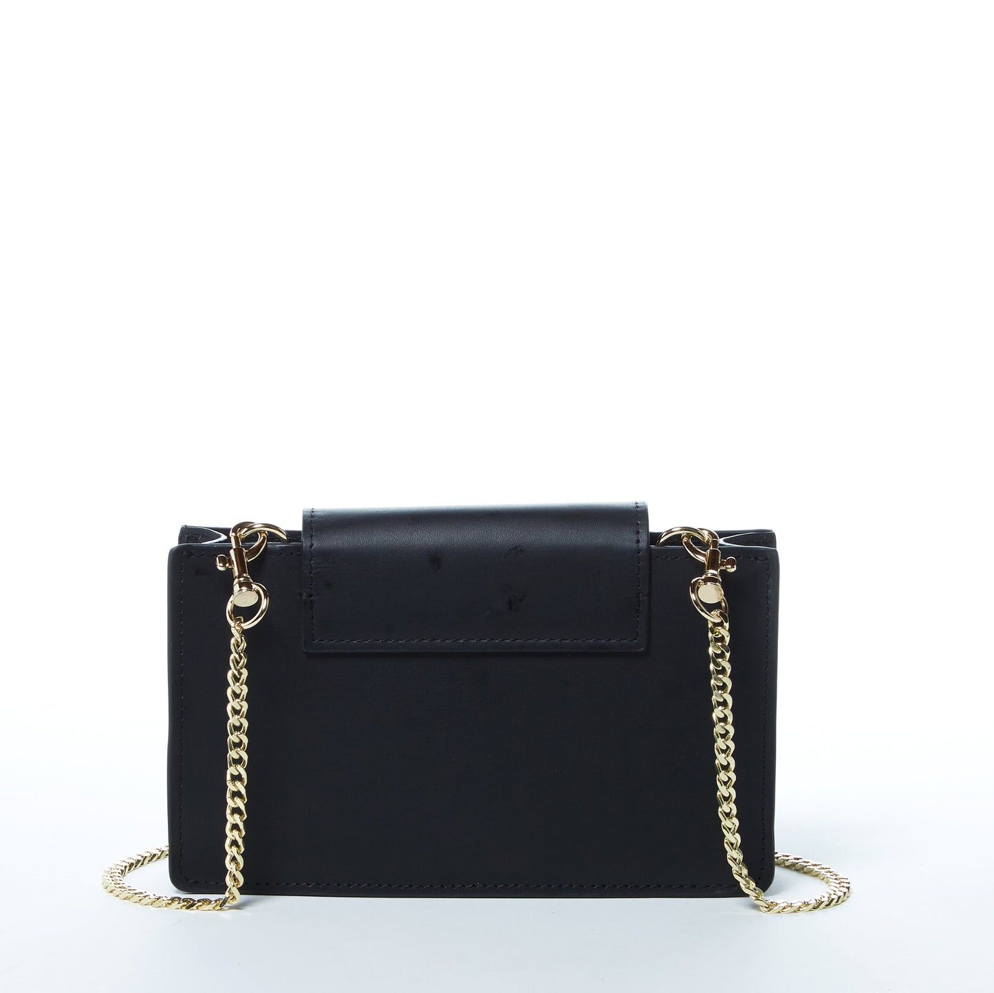 Mary Black Small Crossbody Leather Wristlet