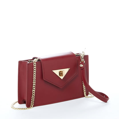 Mary Small Crossbody Leather Wristlet Burgundy