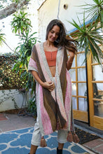 Load image into Gallery viewer, Multi-color Striped Tassel Poncho