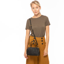 Load image into Gallery viewer, Kayla Woven Leather Bag Black