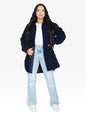 Oversized Stud Button Borg Teddy Shacket Jackets & Coats LoveAdora