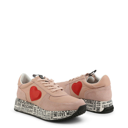 Pink Heart Sneakers Footwear LoveAdora