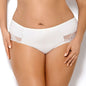 Smooth Brief Panty Gorsenia Claire - Delicate lace accents on classic white women's lingerie.