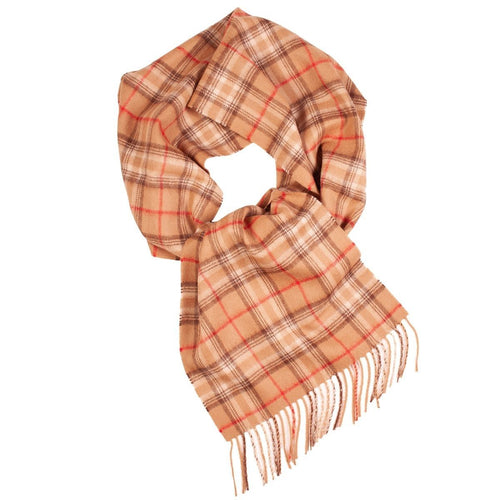 Alpaca wool beige checkered scarf