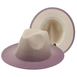 Gradient Color Felt Fedora Hat