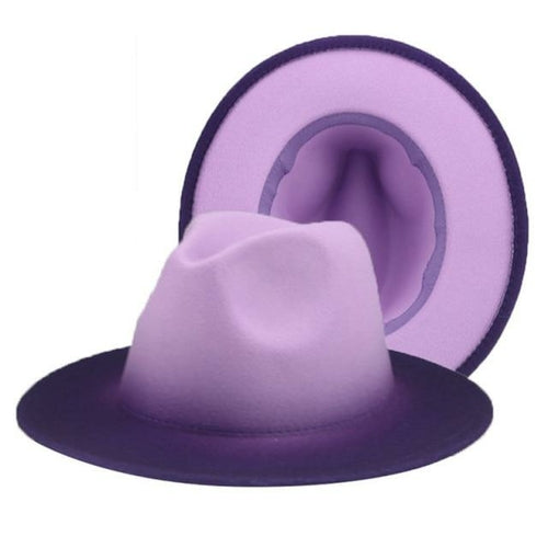 Gradient Color Felt Fedora Hat