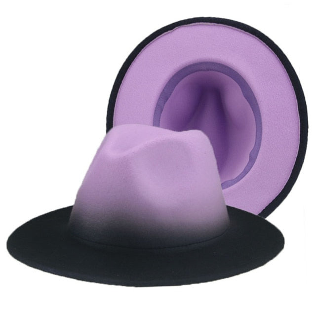 Gradient Color Felt Fedora Hat