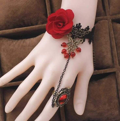 Bracelet - Red Rose Ring Bracelets LoveAdora