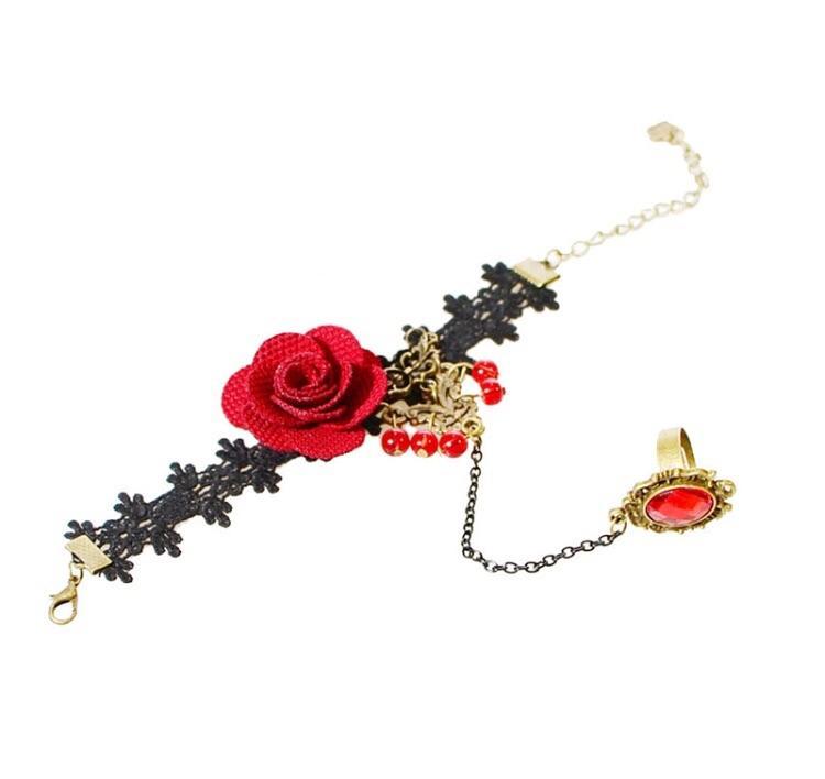 Bracelet - Red Rose Ring Bracelets LoveAdora