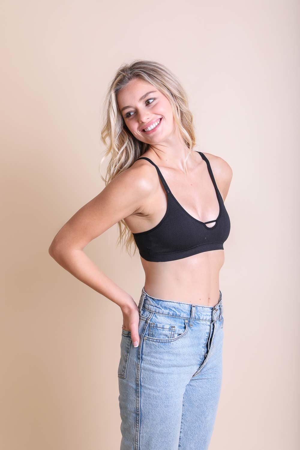 Ribbed Keyhole Bralette