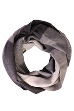 Load image into Gallery viewer, Alpaca wool black-gray checkered big scarf