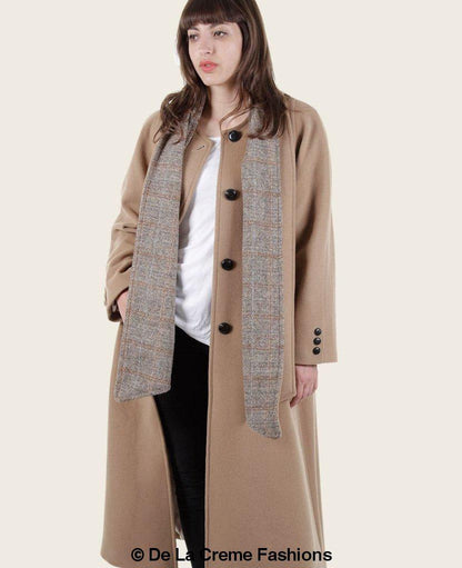 SCARPIA - Wool & Cashmere Overcoat With Scarf Detail Jackets & Coats LoveAdora