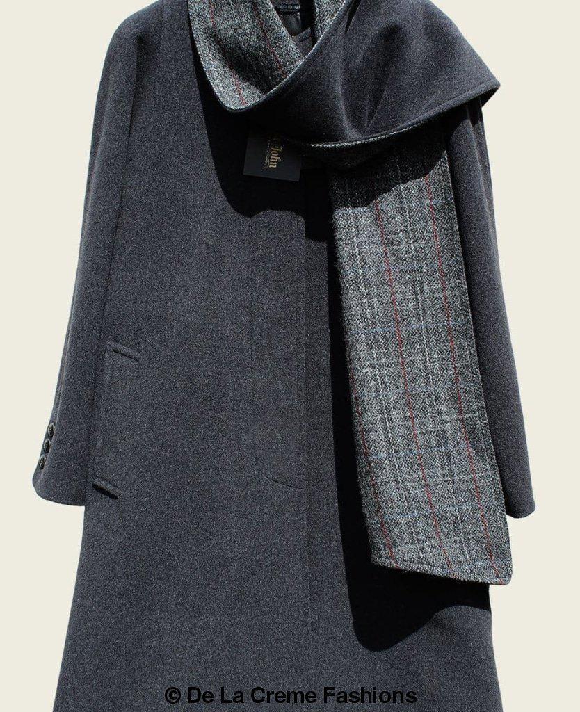 SCARPIA - Wool & Cashmere Overcoat With Scarf Detail Jackets & Coats LoveAdora