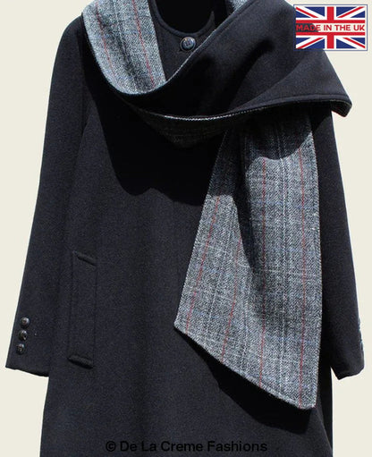 SCARPIA - Wool & Cashmere Overcoat With Scarf Detail Jackets & Coats LoveAdora