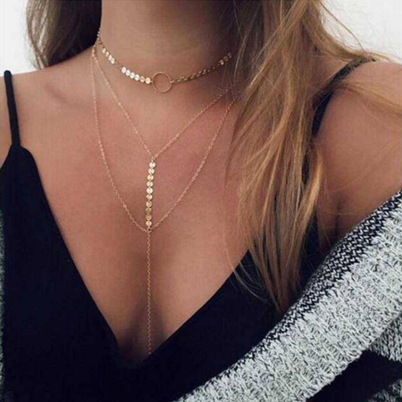 Three Layer Lariat Choker Necklace Necklaces LoveAdora