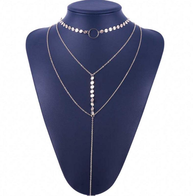 Three Layer Lariat Choker Necklace Necklaces LoveAdora