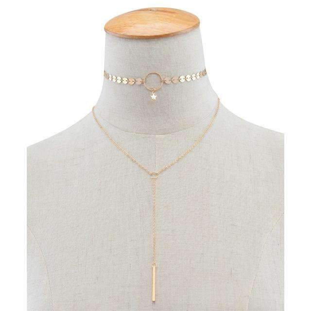 Star Choker Lariat Necklace