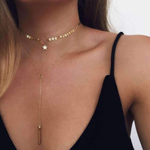 Load image into Gallery viewer, Star Choker Lariat Necklace
