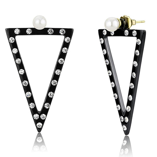 TK3216 - IP Gold+ IP Black (Ion Plating) Stainless Steel Earrings with