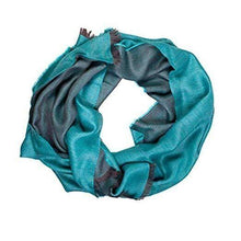 Load image into Gallery viewer, Alpaca wool and silk double face turquoise shawl