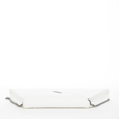 Angelica White Leather Clutch Bag