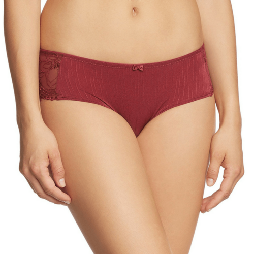 Sassa Miracle Soft Burgundy Hipster Panty - Comfortable and alluring lingerie with delicate lace trim.