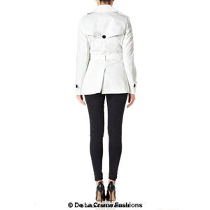 Womens Spring/Autumn Double Breasted Short Belted Coat Jackets & Coats LoveAdora