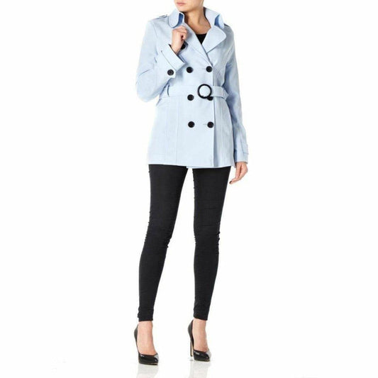 Womens Spring/Autumn Double Breasted Short Belted Coat