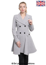 Load image into Gallery viewer, Wool Blend Double Breasted Skater Coat (1102)