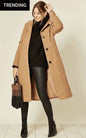 Wool Blend Hooded Mid Length Coat 1704 Jackets & Coats LoveAdora