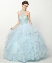 Load image into Gallery viewer, Crystal Beading On A Flounced Tulle Long Quinceanera Dress JT1420-3