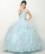 Load image into Gallery viewer, Crystal Beading On A Flounced Tulle Long Quinceanera Dress JT1420-5