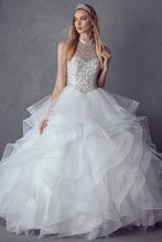 Load image into Gallery viewer, Crystal Beading On A Flounced Tulle Long Quinceanera Dress JT1420-8