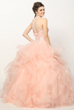 Load image into Gallery viewer, Crystal Beading On A Flounced Tulle Long Quinceanera Dress JT1420-1