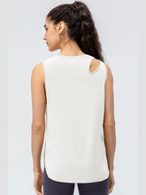 Load image into Gallery viewer, Cutout Side Slit Athletic Tank Activewear LoveAdora