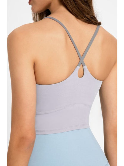 Crisscross Back Scoop Neck Sports Cami Activewear LoveAdora