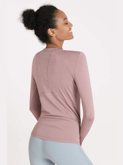 Quick-Dye Curved Hem Sports Top Activewear LoveAdora