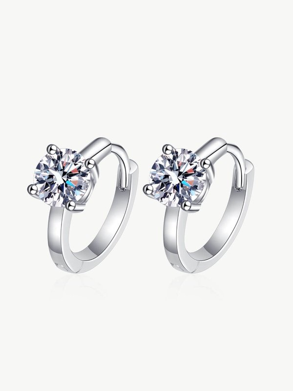 Moissanite Huggie Earrings Earrings LoveAdora