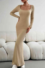 Load image into Gallery viewer, Long Sleeve Square Neck Maxi Bodycon Dress