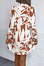 Load image into Gallery viewer, Geometric Long Sleeve Shirt Dress