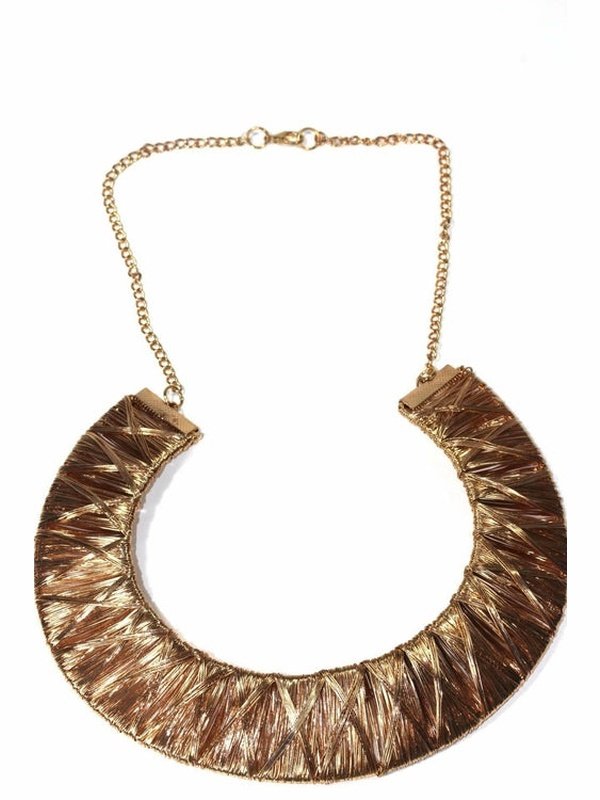 Rose Gold Tone Exotic Weave Necklace