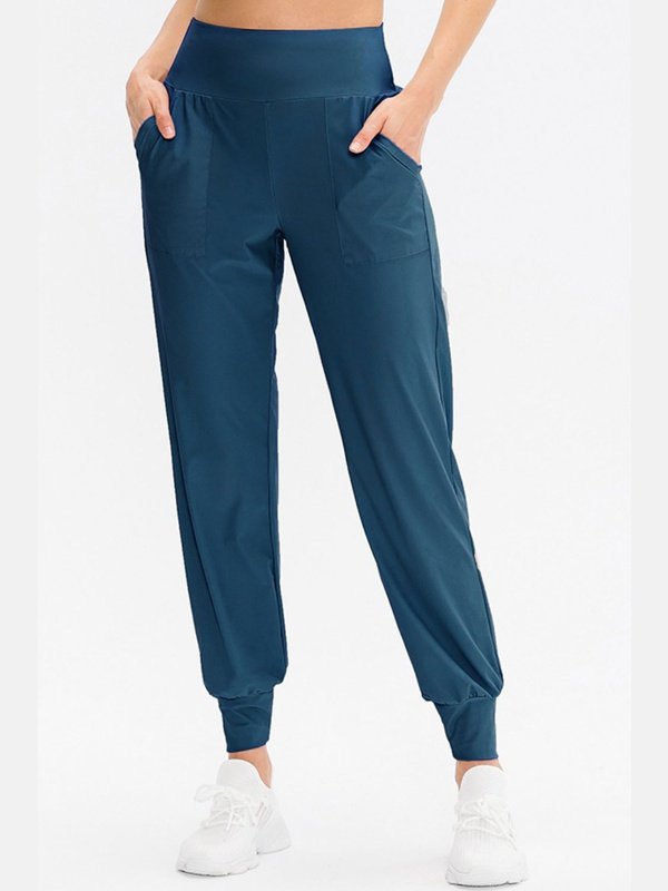 High Waist Joggers with Pockets Activewear LoveAdora