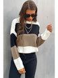 Longing For Fall Color Block Sweater Sweaters, Pullovers, Jumpers, Turtlenecks, Boleros, Shrugs LoveAdora