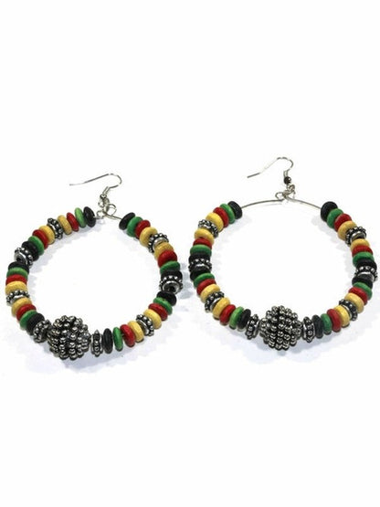 Rasta Style Hoop Earrings Earrings LoveAdora